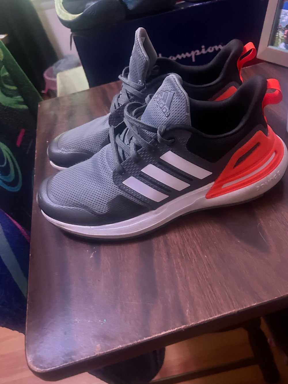 adidas Kids Gray and White Sneakers